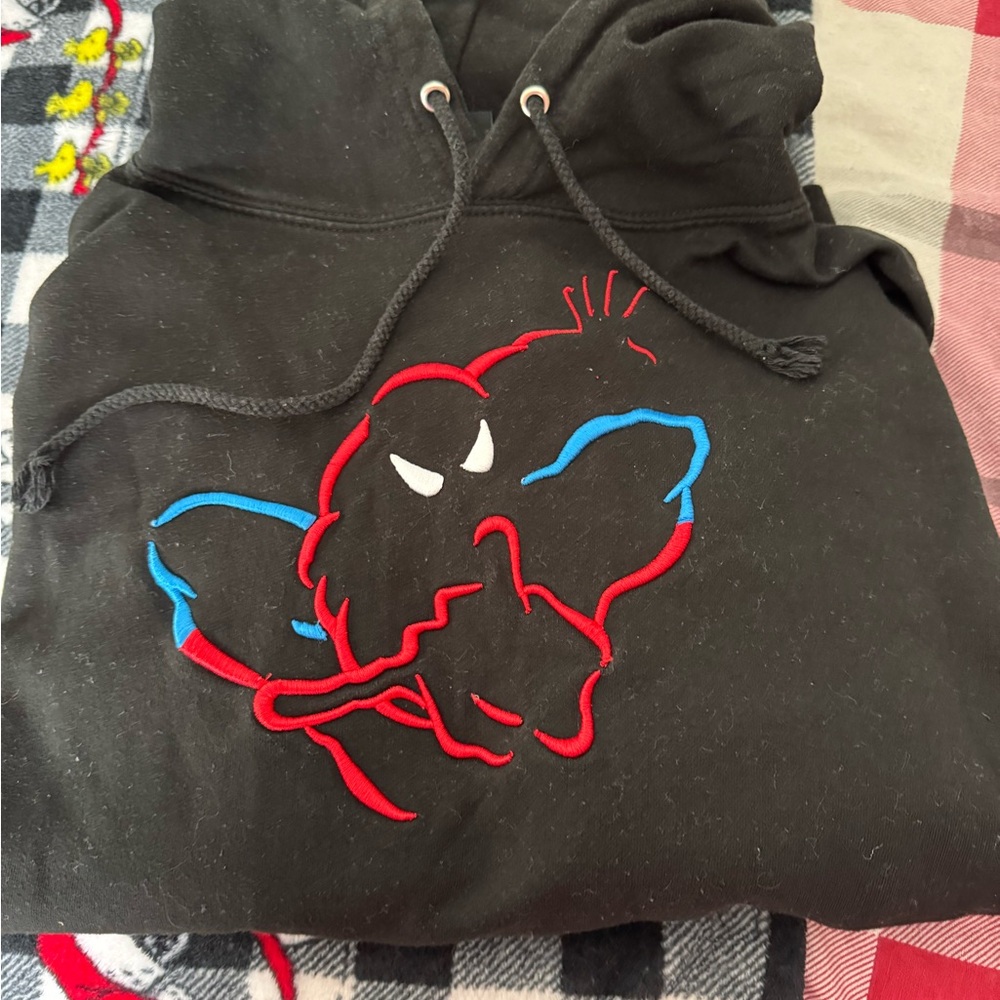 Marvel Black Hoodie with Spider-Man Design